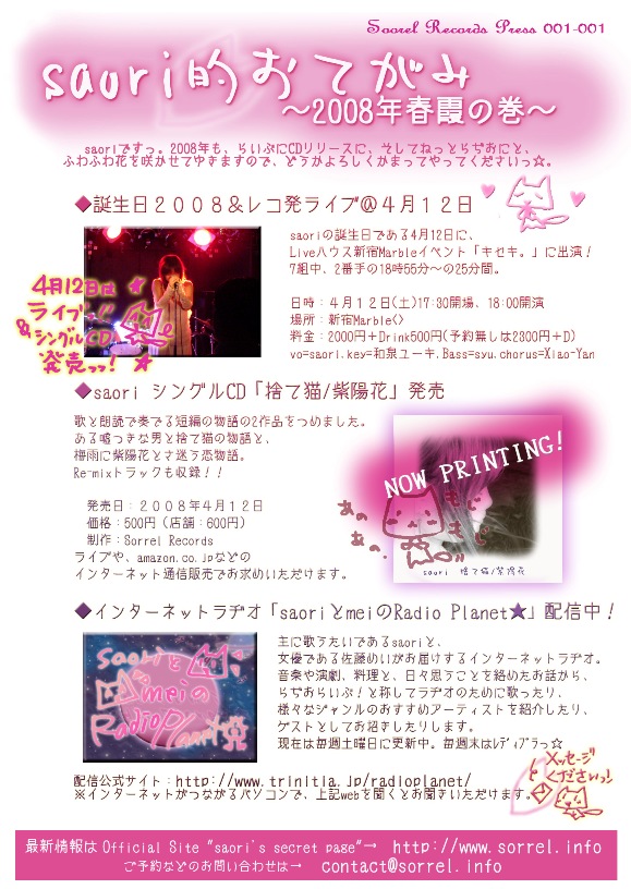 ライブのチラシ